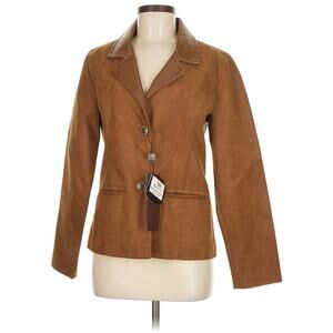 NWT GA Milano Genuine Suede Leather Jacket Brown Utility Moto Chore Jacket M